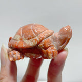 7 Pieces High Quality Coral Jade Turtle Carving #3 - Wholesale Crystals
