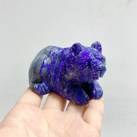 7 Pieces Lapis Lazuli Bear Carving - Wholesale Crystals