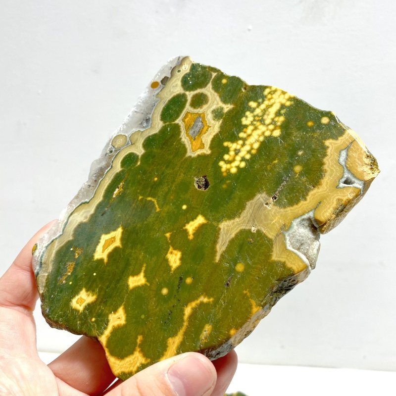 7 Pieces Large 8th Vein Ocean Jasper Slabs - Wholesale Crystals