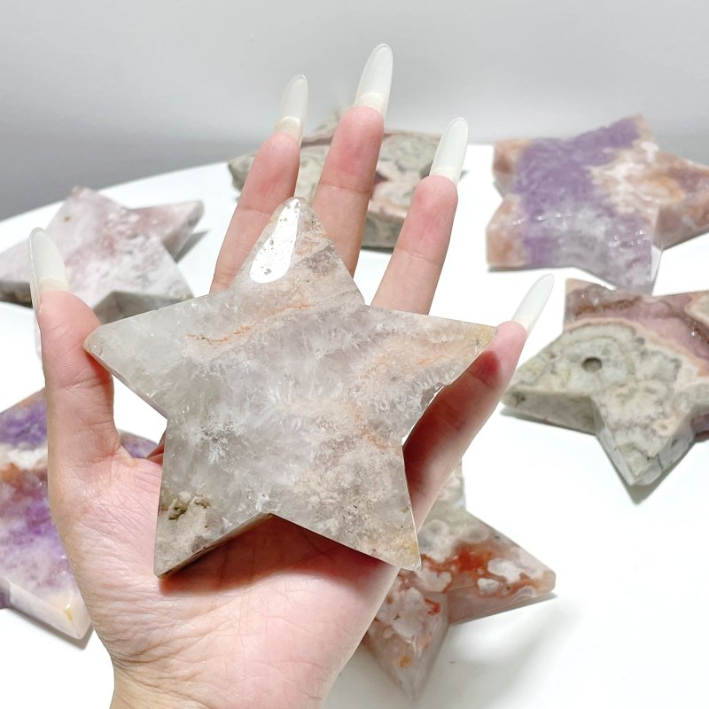 7 Pieces Large Beautiful Agate Star - Wholesale Crystals