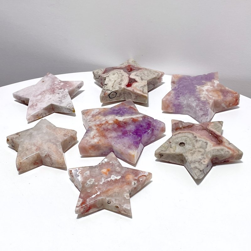 7 Pieces Large Beautiful Agate Star - Wholesale Crystals