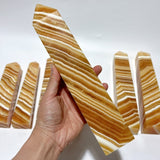 7 Pieces Large Beautiful Yellow Calcite Stripe Tower - Wholesale Crystals