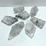 7 Pieces Large Black Tourmaline Free Form Slabs - Wholesale Crystals