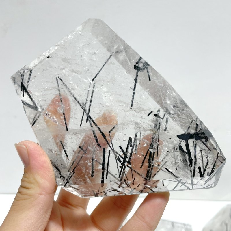 7 Pieces Large Black Tourmaline Free Form Slabs - Wholesale Crystals