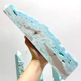 7 Pieces Large Blue Hemimorphite Four - Sided Tower Raw Side - Wholesale Crystals