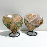 7 Pieces Large Money Agate Heart With Stand -Wholesale Crystals