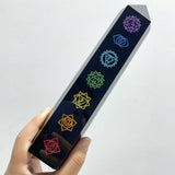 7 Pieces Large Obsidian 7 Chakra Tower Point - Wholesale Crystals