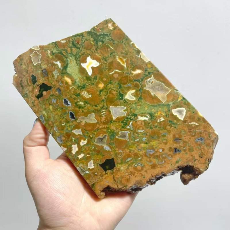 7 Pieces Peacock Eye Rain Forest Jasper Slab - Wholesale Crystals