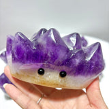 7 Pieces Polished Large Amethyst Teeth Cluster Groot Carving - Wholesale Crystals