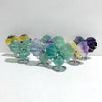 7 Pieces Rainbow Fluorite Heart With Stand -Wholesale Crystals