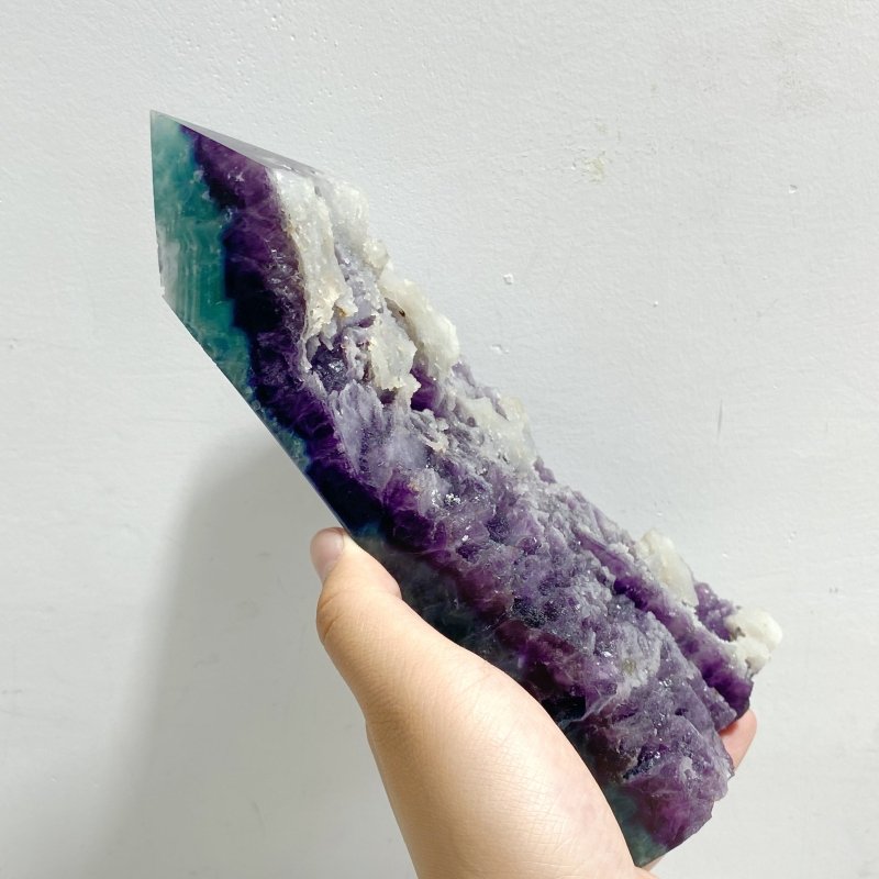 7 Pieces Rainbow Fluorite Raw Side Tower -Wholesale Crystals
