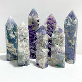 7 Pieces Rainbow Fluorite Raw Side Tower -Wholesale Crystals