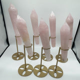 7 Pieces Rose Quartz Point Magic Scepter Wand with Holder Stand -Wholesale Crystals
