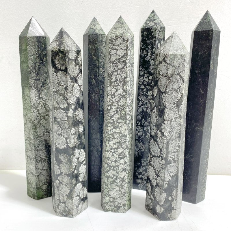 7 Pieces Tall Snowflake Stone Point -Wholesale Crystals
