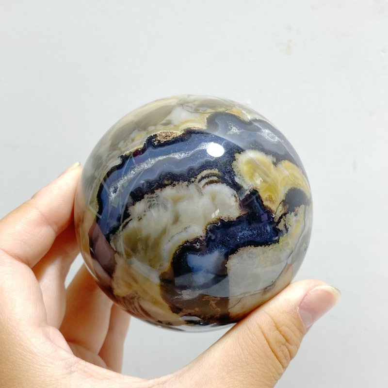 7 Pieces Volcano Agate Sphere(UV-Reactive) -Wholesale Crystals