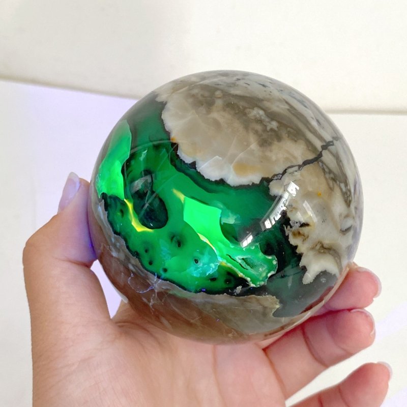 7 Pieces Volcano Agate Sphere(UV-Reactive) -Wholesale Crystals