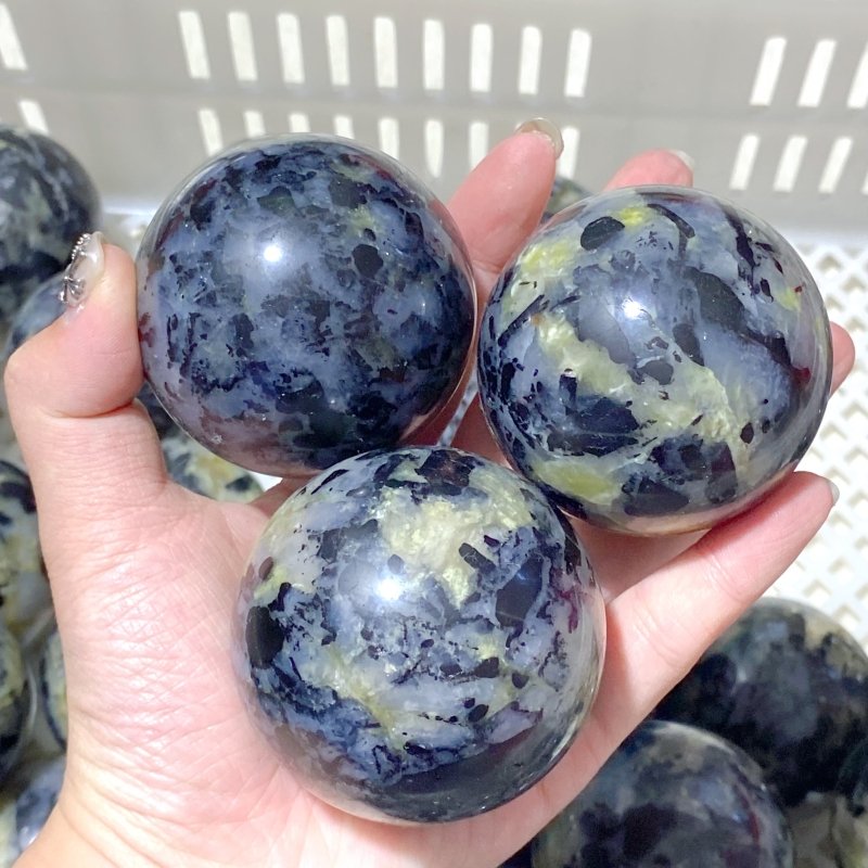 72 Pieces Black Tourmaline Mixed Agate Spheres (Sea Freight Only) -Wholesale Crystals