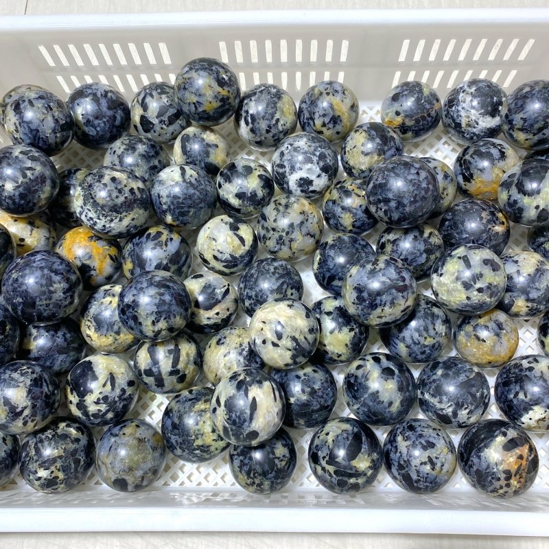 72 Pieces Black Tourmaline Mixed Agate Spheres (Sea Freight Only) -Wholesale Crystals