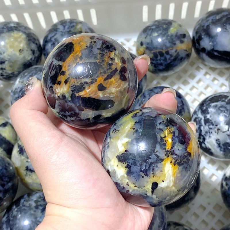 72 Pieces Black Tourmaline Mixed Agate Spheres (Sea Freight Only) -Wholesale Crystals