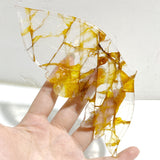 Golden Hematoid Quartz Fire Quartz Butterfly Wing Carving With Stand