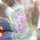 Beautiful Geode Druzy Agate Nine-tailed Fox Carving #6