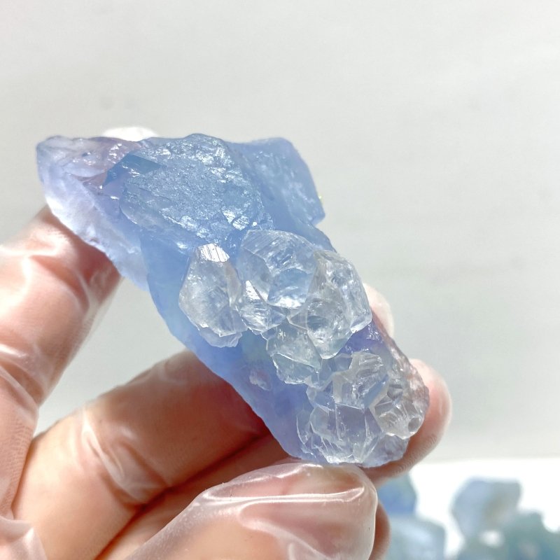 75 Pieces Raw Blue Fluorite Mixed Calcite Specimen - Wholesale Crystals