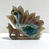 Geode Agate Druzy Nine-tailed Fox Carving #12