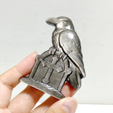 Silver Sheen Obsidian Crow Tomb Carving Wholesale