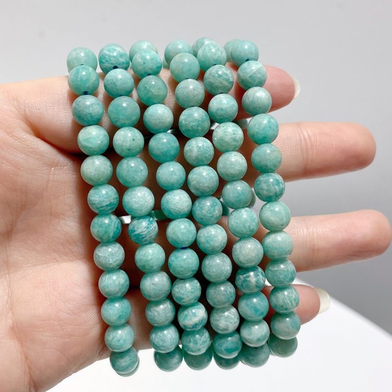 7mm Amazonite Bracelets Wholesale - Wholesale Crystals