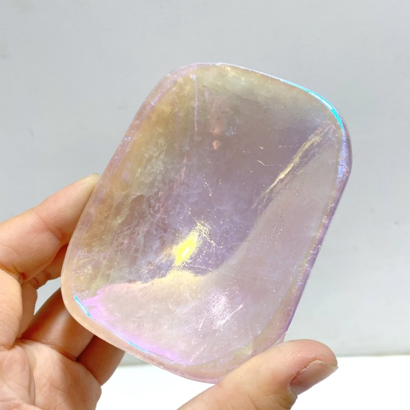 8 Pieces Aura Rose Quartz Bowl Carving - Wholesale Crystals