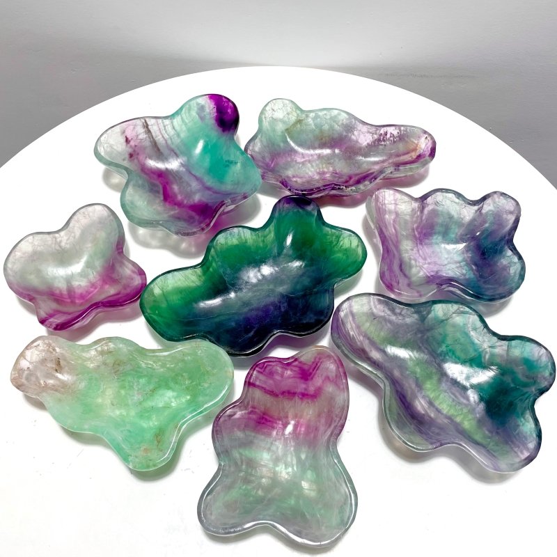 8 Pieces Beautiful Large Fluorite Bowl Home Decor Carving - Wholesale Crystals