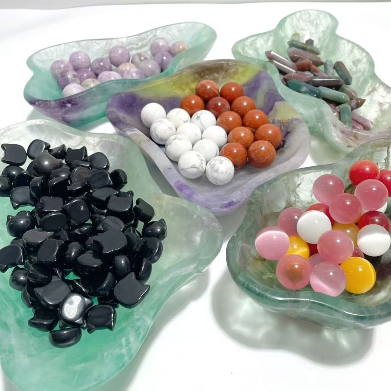 8 Pieces Beautiful Large Fluorite Bowl Home Decor Carving - Wholesale Crystals