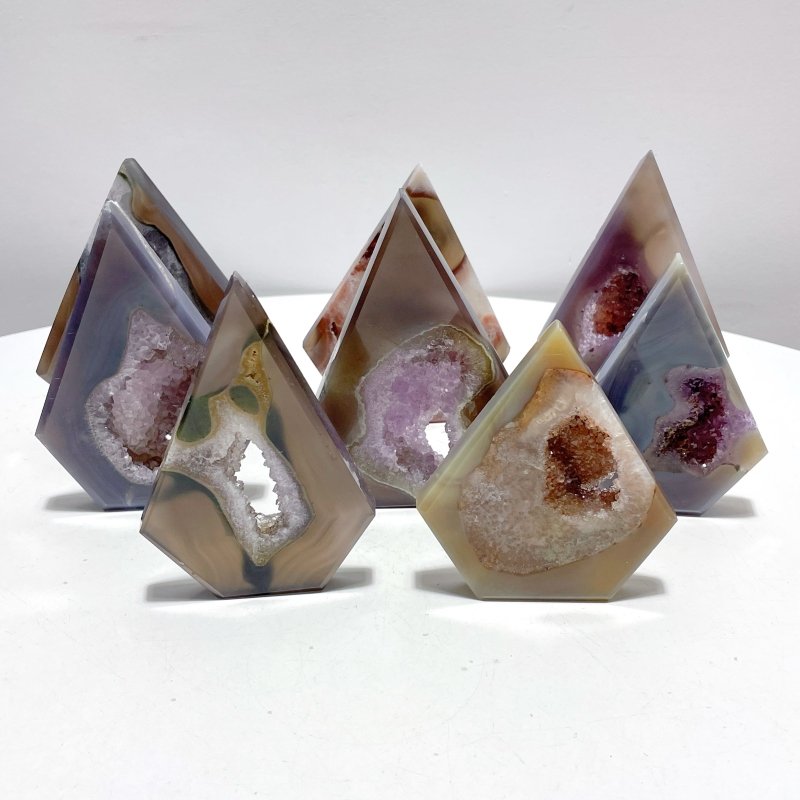 8 Pieces Beautiful Large Geode Druzy Agate Arrow Head Shape - Wholesale Crystals