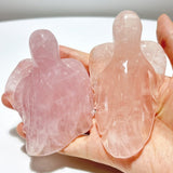 8 Pieces Beautiful Rose Quartz Sea Animals Carving - Wholesale Crystals