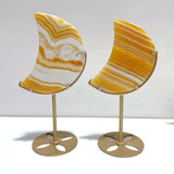 8 Pieces Beautiful Yellow Calcite Moon With Stand - Wholesale Crystals