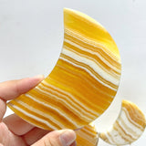 8 Pieces Beautiful Yellow Calcite Moon With Stand - Wholesale Crystals