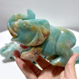 8 Pieces Caribbean Calcite Elephant Carving - Wholesale Crystals