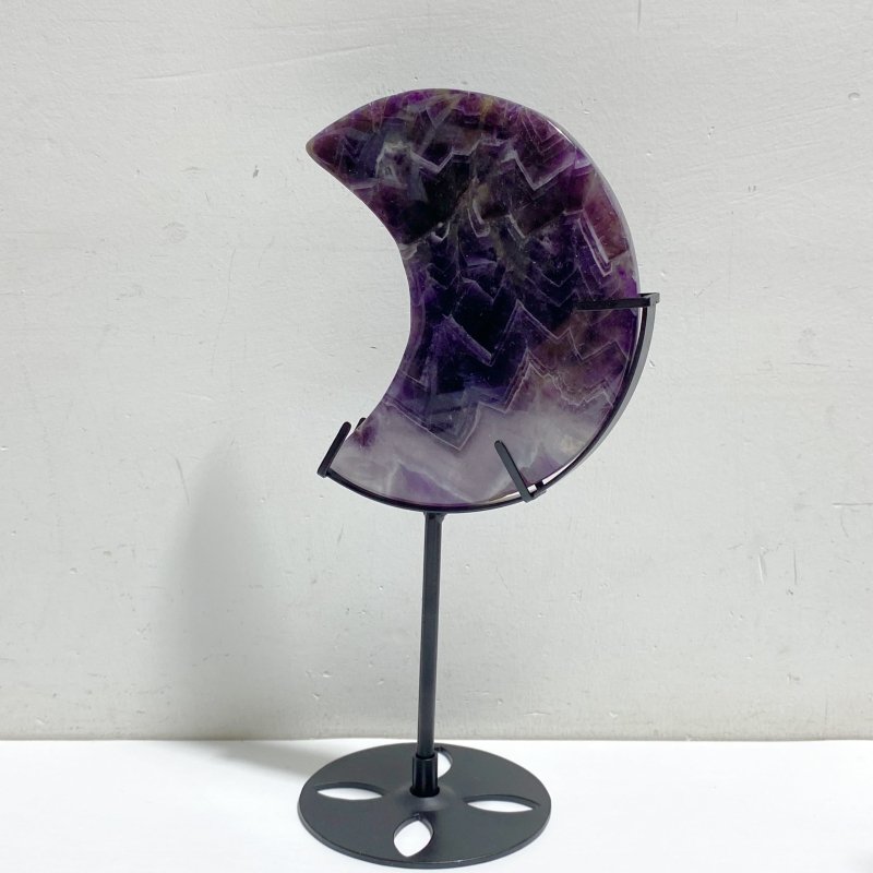 8 Pieces Chevron Amethyst Moon With Stand -Wholesale Crystals