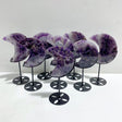 8 Pieces Chevron Amethyst Moon With Stand -Wholesale Crystals
