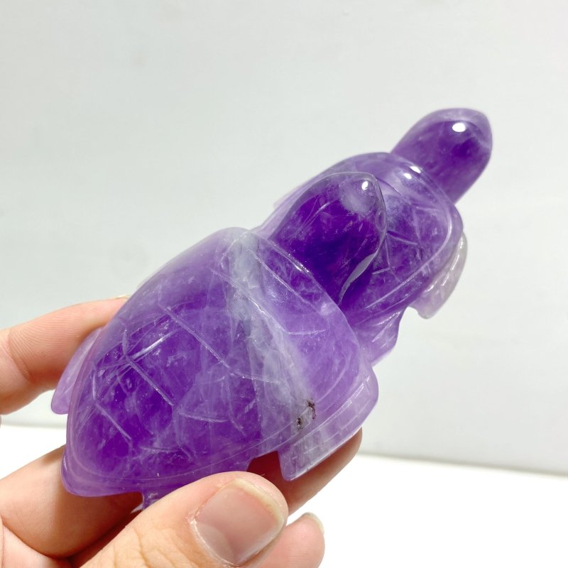 8 Pieces Chevron Amethyst Sea Turtles Carving - Wholesale Crystals