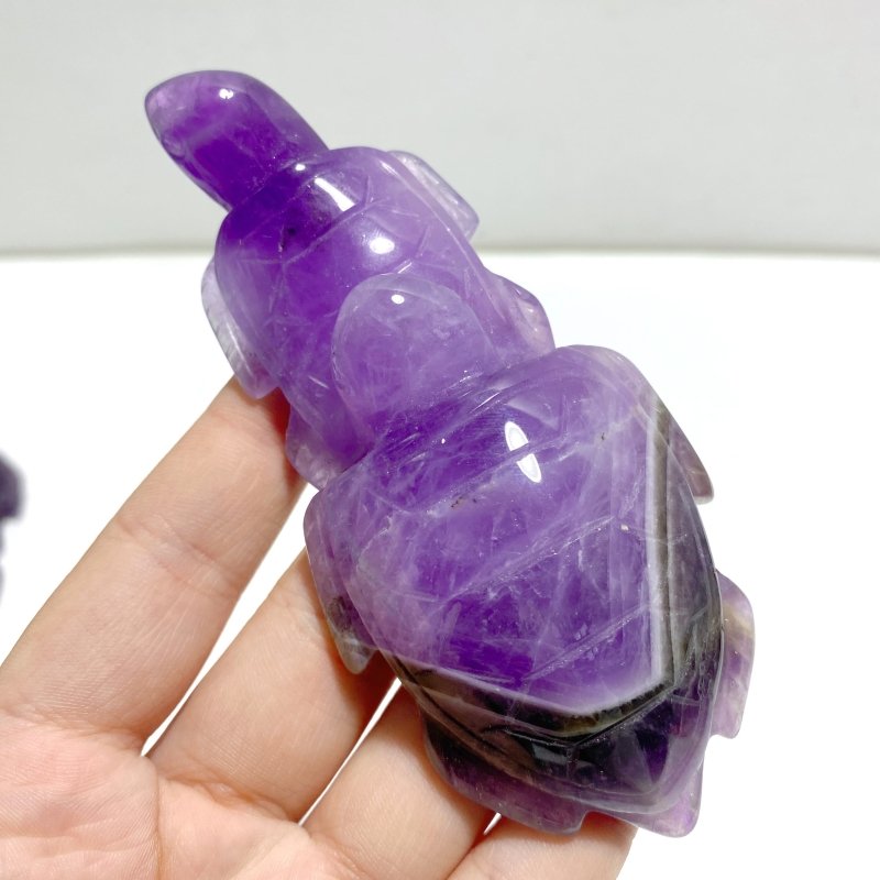 8 Pieces Chevron Amethyst Sea Turtles Carving - Wholesale Crystals