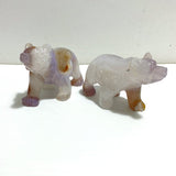 8 Pieces Geode Druzy Agate Bear Carving - Wholesale Crystals