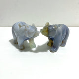 8 Pieces Geode Druzy Agate Bear Carving - Wholesale Crystals