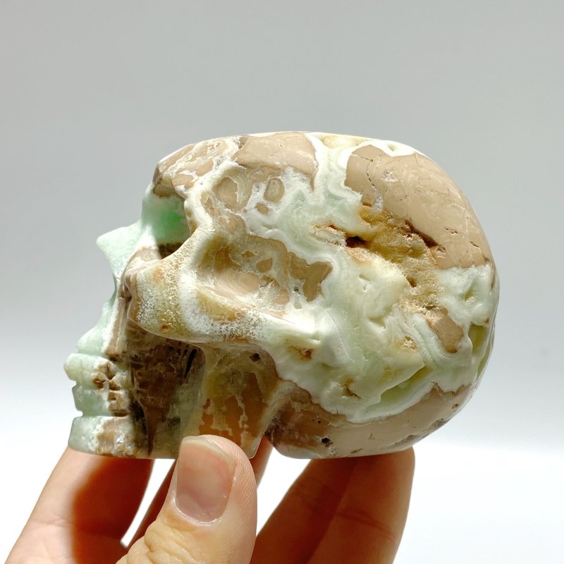 8 Pieces Green Calcite Skull Carving Clearance - Wholesale Crystals