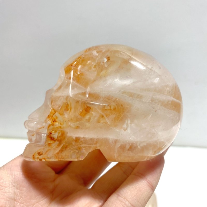 8 Pieces Hematoid Quartz Golden Fire Quartz Skull Carving - Wholesale Crystals