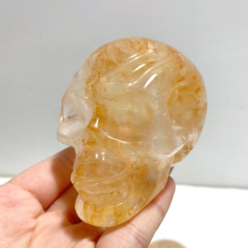 8 Pieces Hematoid Quartz Golden Fire Quartz Skull Carving - Wholesale Crystals