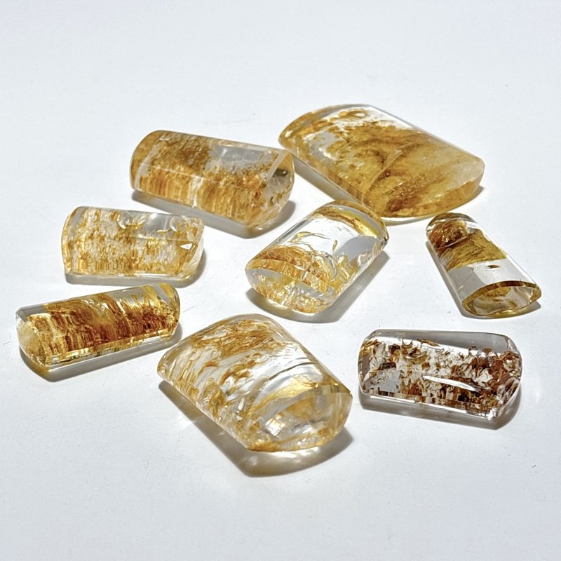 8 Pieces High Quality Golden Hematoid Crystal Square Shape - Wholesale Crystals