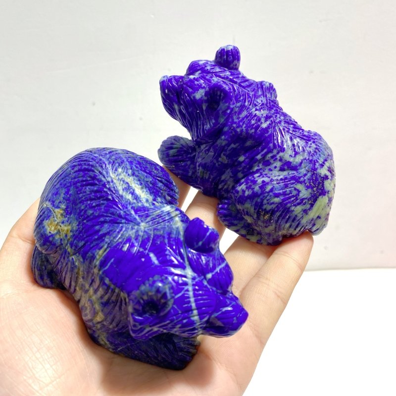 8 Pieces Lapis Lazuli Bears Carving - Wholesale Crystals