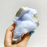 8 Pieces Large Blue Chalcedony Geode Druzy Free Form - Wholesale Crystals