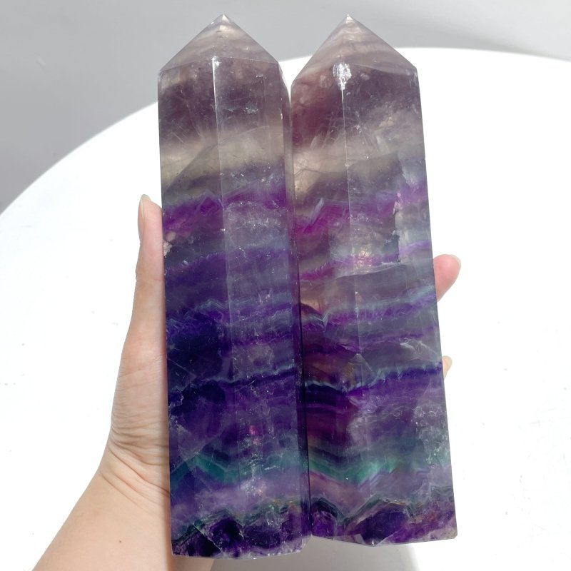 8 Pieces Large Colorful Fluorite Tower - Wholesale Crystals